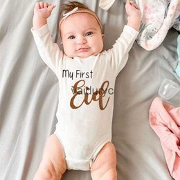 Rompers My First Eid Print Newborn Infant Clothes festive party Baby Toddler Jumpsuits Boys Girls Long Sleeve Bodysuits Ramadan Outfits H240508
