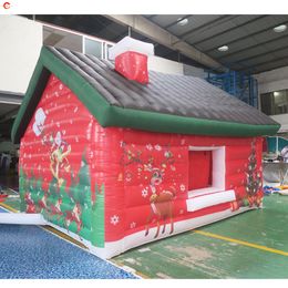 Free Door Ship Outdoor Activities 5x4m 16.4x13.2ft Portable Inflatable Christmas House Santa Grotto For Xmas decoration