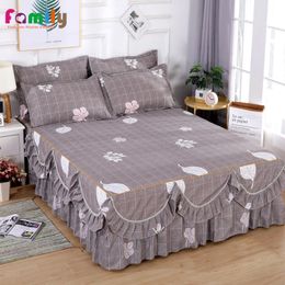 3PcSet Beautiful Bed Skirt Mattress Cover Fairy Tales Sheet with Pillowcase Queen King Non Slip Breathable Pequena Princesa 240116