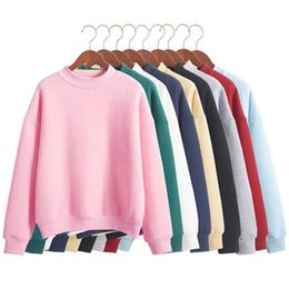 13 Colour Hoodie Casual Turtleneck Sweatshirts Pullover Jacket Outwear Tops Loose Fleece Thick Knitted Sweatshirt SXXL 240115