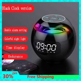 Portable Speakers Sphere Wireless Bluetooth Speakers Intelligent Alarm Clock Mini Subwoofer High Volume Outdoor Portable Small Steel Cannon Audio YQ240116