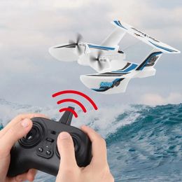 KF603 RC Glider 24G 3CH Radio Control Sea And Air Plane EPP Foam Water Land Flying Boat Airplane Toys Gift For Boys 240116