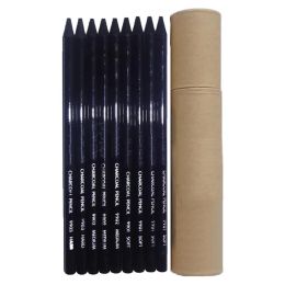 wholesale 10pcs Non-wood Black Charcoal Student Artist Sketch Drawing Pencils Assorted Set BJ