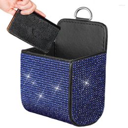 Car Organiser Air Outlet Storage Box Vent Pocket Big Space With Clip And Fixed Hook Strong Load Rhinestones