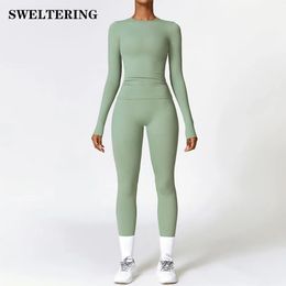 2 Pieces Sportswear Seamless Yoga Set Gym Clothes Sportswear Yoga Suits For Women Fitness Set Tracksuits Sports Bra Gym Leggings 240116