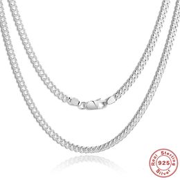 S925 silver plated Italian 3.5mm cut Cuban chain containment chain necklace for women and men's basic chain