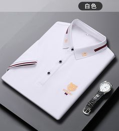 Summer New Korean Short sleeved Polo Shirt for Men's Casual Thin Loose Cotton Embroidered Fashion Men's T-shirt