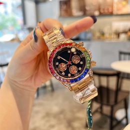 Mens Watch Designer Watches 40MM rainbow dial Watch quartz chronograph watch Luminous Sapphire Glass Wristwatches Montre luxe watch fashion watch