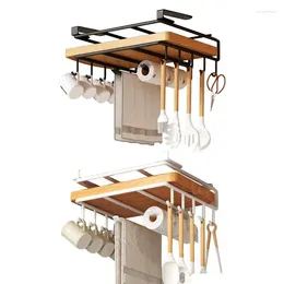 Kitchen Storage Multifunctional Mug Hooks Under Cabinet Stainless Steel Shelves Cup Hanger Bathroom Organiser