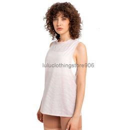 2024SS LU-187 Sports Top Women Leisure Sleeveless Gym Vest Workout Breathable Loose Sexy Yoga Blouse Backless Fitness Tank Top Racerback without bra