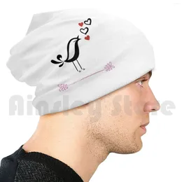 Berets Singing Bird Beanies Pullover Cap Comfortable Sing Cute Music Note Love Heart Notes Shaped Flower