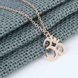 Pendant Necklaces OM Symbol Necklace Long Chain Collier Femme Zen Charm Jewelry Buddhist Mandala Minimalist Yoga For Women