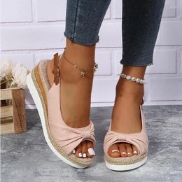 s Toe Sandals Peep Fashion Women Buckle Wedges Comfort Lightweight High Heels Wear Resistant Office 503 Sandal Fahion Wedge Heel Reitant