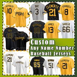 Pirates 21 Roberto Clemente Baseball Jersey Pittsburgh 8 Willie Stargell 10 Bryan Reynolds 13 Ke'Bryan Hayes 55 Jason Delay 32 Henry Davis Endy Rodriguez Johan Oviedo