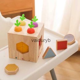 Intelligence toys Baby Wooden Silicone Touch Radish Blocks Box Toys Colour Recognition Pretend Game Removable Exercise Hands Skills Montessori Toysvaiduryb