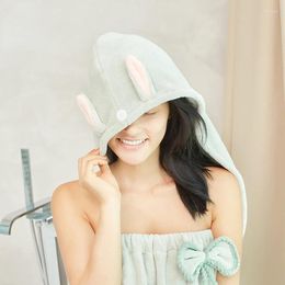 Towel 1Pc Cartoon Ears Womens Coral Velvet Shower Cap Dry Hair Head Fast Drying