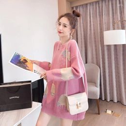 Women's Sweaters Japanese Style Lazy Pink Sweater Women Pullover Sugiyama Loose Korean Knitted 2024 Arrival For Autumn And