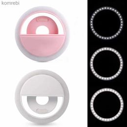 Selfie Lights USB Charge Led Selfie Ring Light Mobile Phone Lens Selfie Lamp for iPhone Samsung POCO Phone Portable Selfie LightL240116