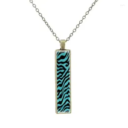 Pendant Necklaces JOINBEAUTY Trend Tiger Stripe Shaped Bronze Chain Men's Jewelry Classic Art Picture Glass Necklace For Dad