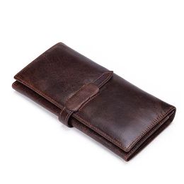 Genuine leather vintage women designer wallets oil wax cowhide lady fashion casual zero card purses multi-function female phone clutchs no641