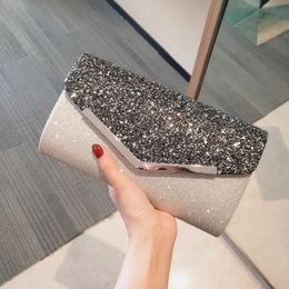 YoReAi PU Leather Luxury Women Evening Bags Sequins Clutch Party Dinner Bag Lady Dress Shoulder for Mobile Phone Purse Handbags 240117