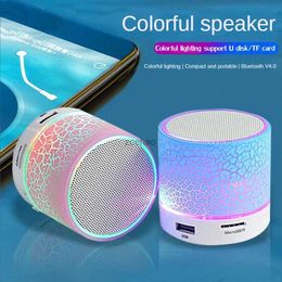 Bookshelf Speakers Universal Bluetooth Mini Speaker Wireless Speaker Colourful LED TF Card USB Subwoofer Portable MP3 Music Sound Column for Phones