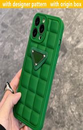 With BOX Green Purple Cube Phone Cases Designer For Ipone 13 ProMax 12 11 Xs Max Xr PhoneCase Men Women Cell Phone Protect Shell H8792003