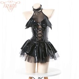 COS Japanese Anime Cos Witch Cosplay Costume Female Little Devil Perspective Skirt Pure Sexy Girl Uniform