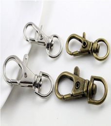 80pcs Silver bronze Plated Metal Swivel Lobster Clasp Clips Key Hooks Keychain Split Key Ring Findings Clasps Making 30mm5588293