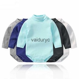 Sets Lawadka Turtleneck Winter Baby Boy Bodysuits Solid Bodysuit for Toddlers Long Sleeve Cotton Come Newborn Twin Baby Clothing H240508
