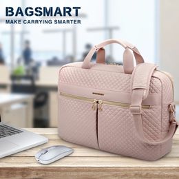 BAGSMART Laptop Bags for Women 15.6 17.3 inch Notebook Bag for Macbook Air Pro 13 15 Computer Handbag Briefcase Work Bag 240116