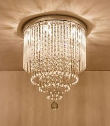 Modern K9 Crystal Chandelier Lighting Flush mount LED Ceiling Light Fixture Pendant Lamp for Dining Room Bathroom Bedroom Livingro6734497