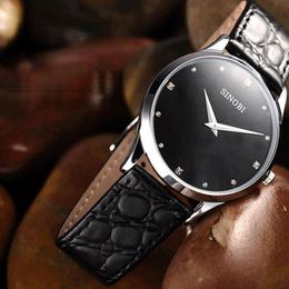 SINOBI Classic Watch Women Fashion Top Brand Luxury Leather Strap Ladies Clock Geneva Quartz Wrist Watch Relogio Feminino245H