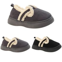 women casual shoes fur slip on cotton green khaki grey black white plush shoes womens soles outdoor fashion classic winter soft sneakers