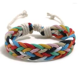 Charm Bracelets Handmade Vintage Cotton Rope Bracelet For Women Men Colourful Adjustable String Jewellery