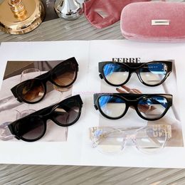 MIU sunglasses for women Glasses Frame Female Double MIU New VMU Butterfly Full Frame Plate Myopia Glasses Can Be Paired