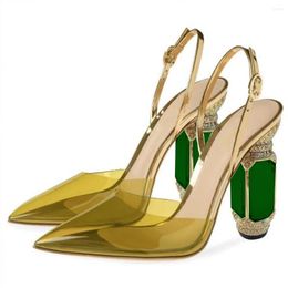 Sandals SHOFOO Shoes Fashion Women's Sandals. Transparent Shoes. About 11 Cm Heel Height Summer Show Banquet