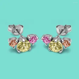 Stud Earrings Boho Zircon Wing For Women Luxury 925 Sterling Silver Geometric Korean Wedding Fine Jewelry Daily Wear