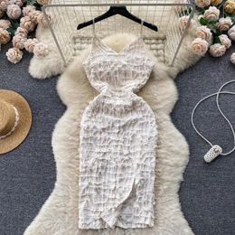Casual Dresses Spaghetti Strap Bodycon Dress Women Summer Sexy V Neck Sleeveless Backless Sash Lace Up Slim Knee Length Party