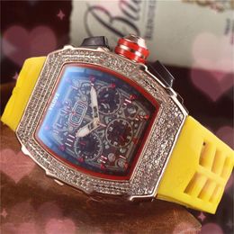 Mens Luxury Gifts Diamonds Watch 43mm Full Stainless Steel Case Clock Sapphire Glass Mirror Luminous Layer Montre De Luxe Hollowed254r