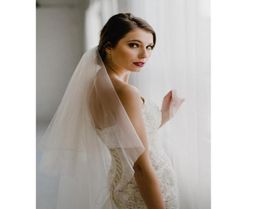 Bridal Veils Fashion Wedding Veil Tulle White Ivory Two Layers Bride Accessories Velo Novia Short Women With Comb2623193