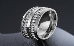 ZORCVENS Trendy Stainless Steel Crystal Zircon Engagement Rings For Men Wedding Jewelry Accessories Gift Fashion Men Rings4473797