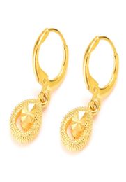 Hearts Drop Dangle Earrings 22K 23K 24K Thai Baht Yellow Gold GP Jewellery Women6977176