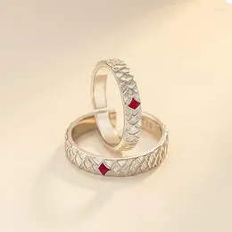 Cluster Rings Fashion Couple Ring 925 For Lover Anniversary Gift Unique Design Dragon Scales Men Women Jewellery Adjustable