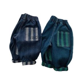 Jeans Lawadka 9m-6Years Autumn Winter Kids Denim Spodnie dla dziewcząt chłopców Nowe dżinsy Solidne swobodne dżinsy spodnie dla dzieci H240508