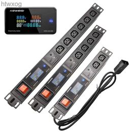 Power Cable Plug smart power strip Digital Electricity meter surge protector 2/3/4/5/6/7/8/9 Ways IEC C13 Outlets PDU Cabinet socket YQ240117