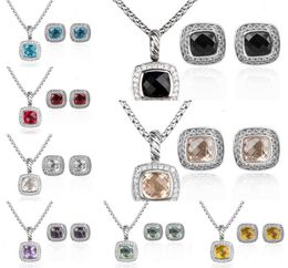 18k gold Plated Garnet Women Necklace Set Luxury and Designer Diamond Jewelry Stud Earrings Wedding Party Fashion9290012