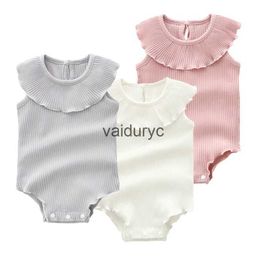 Sets Twins Baby Clothes Summer Clothing Newborn Baby Girl Boys Solid Bodysuit Sleeveless Jumpsuit Playsuit Outfit Clothes 0-12M H240508