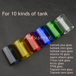 Colourful Glass Tube Replacement Caps for Kanger Subtank Toptank Mini Nano Plus Aspire Triton Atlantis V2.0 Arctic TFV8 RBA