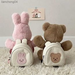 Backpacks Cute Anti-Lost Baby Bag Cartoon Bear Kindergarten School Bag for Girls Boys Canvas Baby Harness Backpack Korean Schoolbag